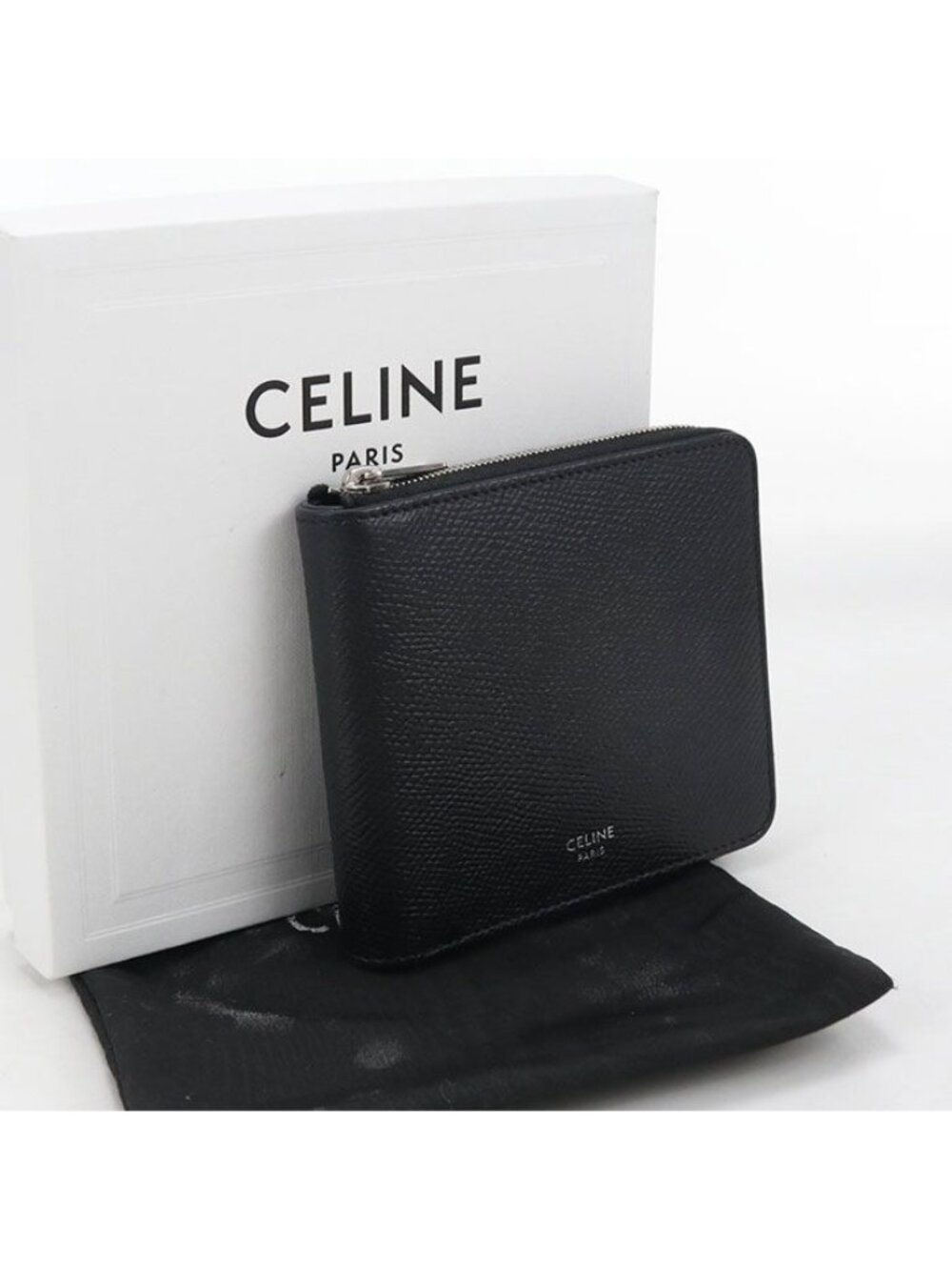 Celine Zip by Fold Zip Around Wallet Calfskin
